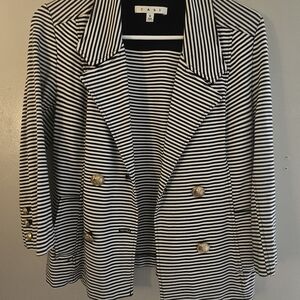CAbi Striped Blazer with Gold Accents